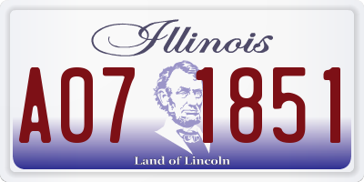 IL license plate A071851