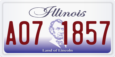 IL license plate A071857