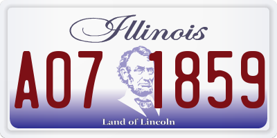 IL license plate A071859