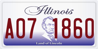 IL license plate A071860