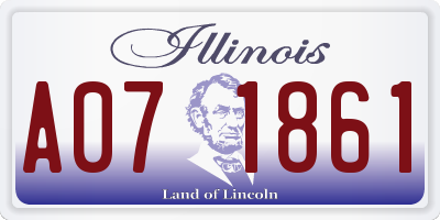 IL license plate A071861