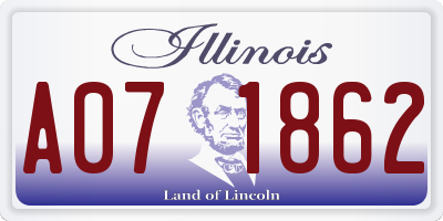 IL license plate A071862