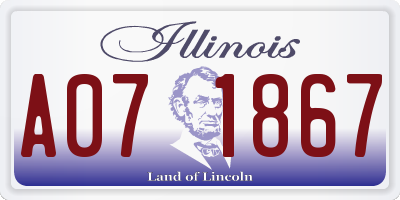 IL license plate A071867