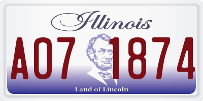 IL license plate A071874