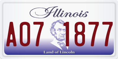 IL license plate A071877