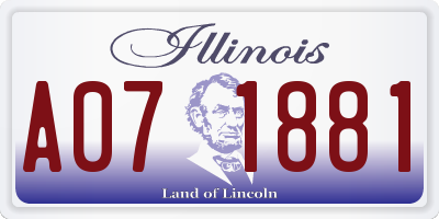 IL license plate A071881