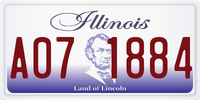 IL license plate A071884
