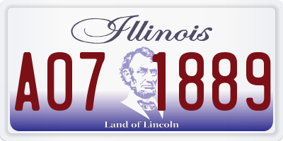 IL license plate A071889
