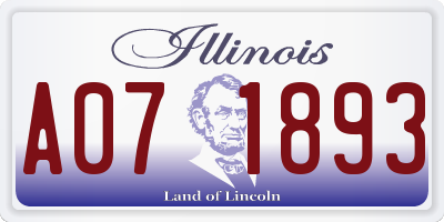IL license plate A071893