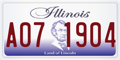 IL license plate A071904