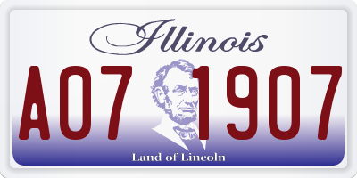 IL license plate A071907