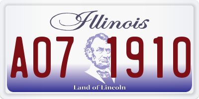 IL license plate A071910