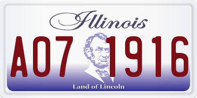 IL license plate A071916