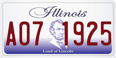 IL license plate A071925