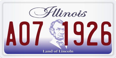 IL license plate A071926