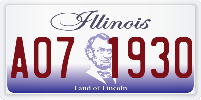 IL license plate A071930