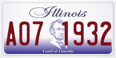 IL license plate A071932