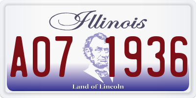 IL license plate A071936