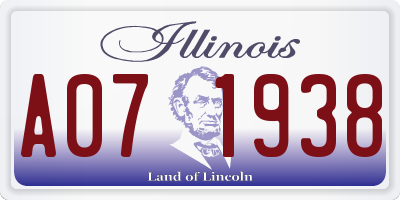 IL license plate A071938