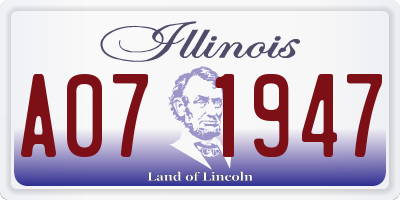 IL license plate A071947