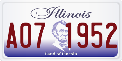 IL license plate A071952