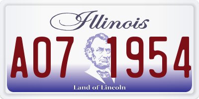 IL license plate A071954