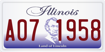 IL license plate A071958