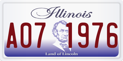 IL license plate A071976