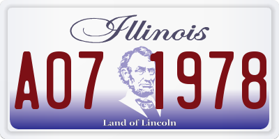 IL license plate A071978