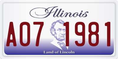 IL license plate A071981
