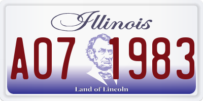 IL license plate A071983