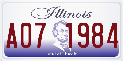 IL license plate A071984