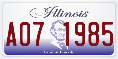 IL license plate A071985