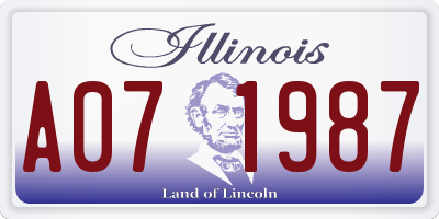 IL license plate A071987