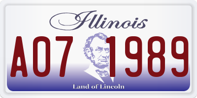 IL license plate A071989