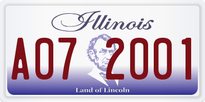 IL license plate A072001