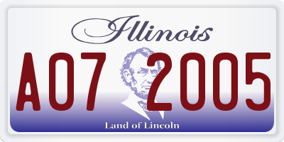 IL license plate A072005