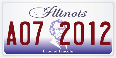 IL license plate A072012