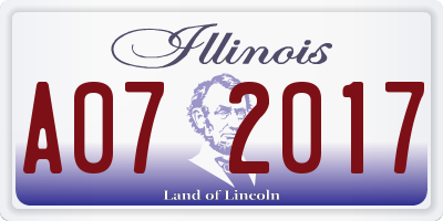 IL license plate A072017