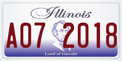 IL license plate A072018