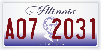 IL license plate A072031