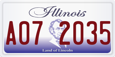 IL license plate A072035