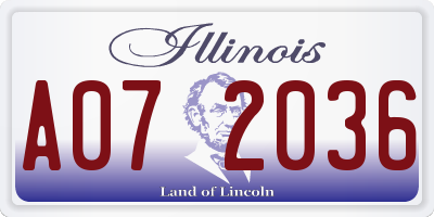 IL license plate A072036
