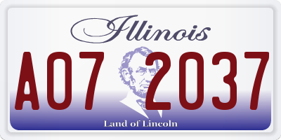 IL license plate A072037