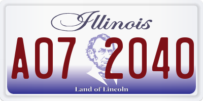 IL license plate A072040