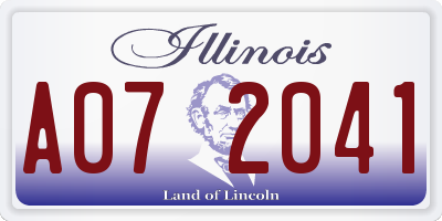 IL license plate A072041
