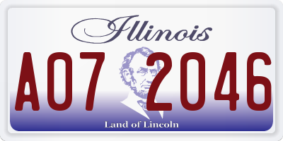 IL license plate A072046
