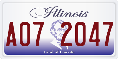 IL license plate A072047
