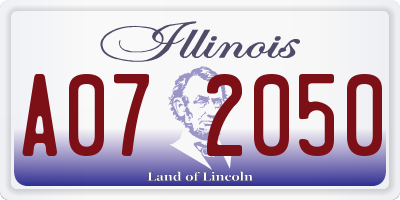 IL license plate A072050