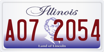 IL license plate A072054